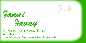 fanni havay business card